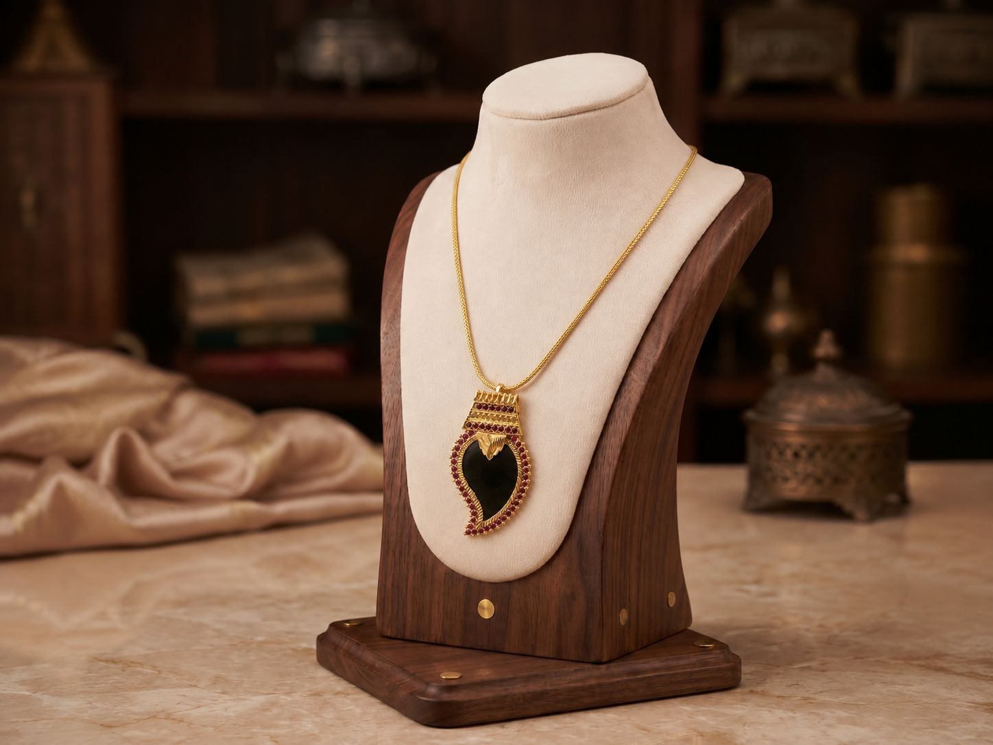 Antique Gold Palakka Pendant Haram