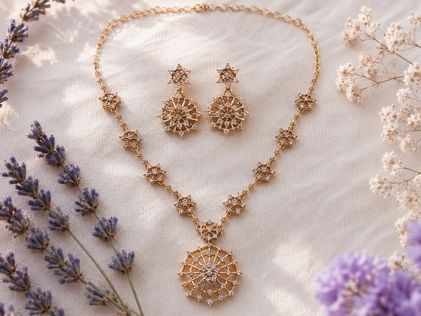 Elegant Floral Radiance Necklace Set