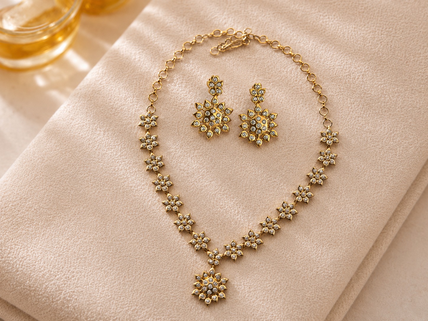 Floral Sparkle Necklace Set