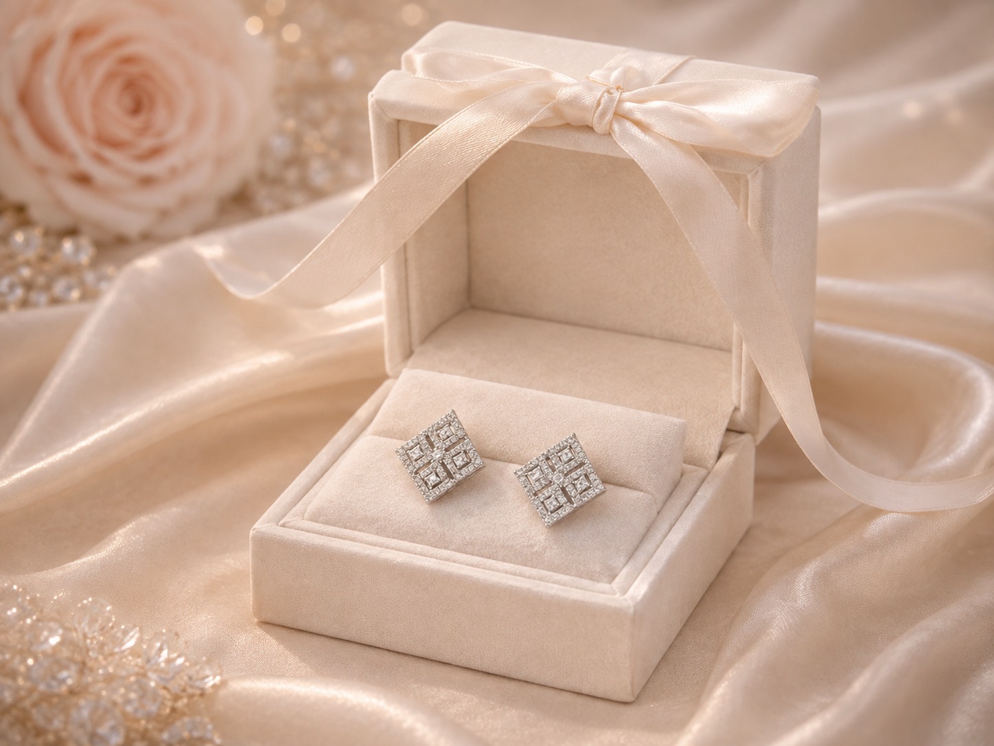 Crystal Grid Studs