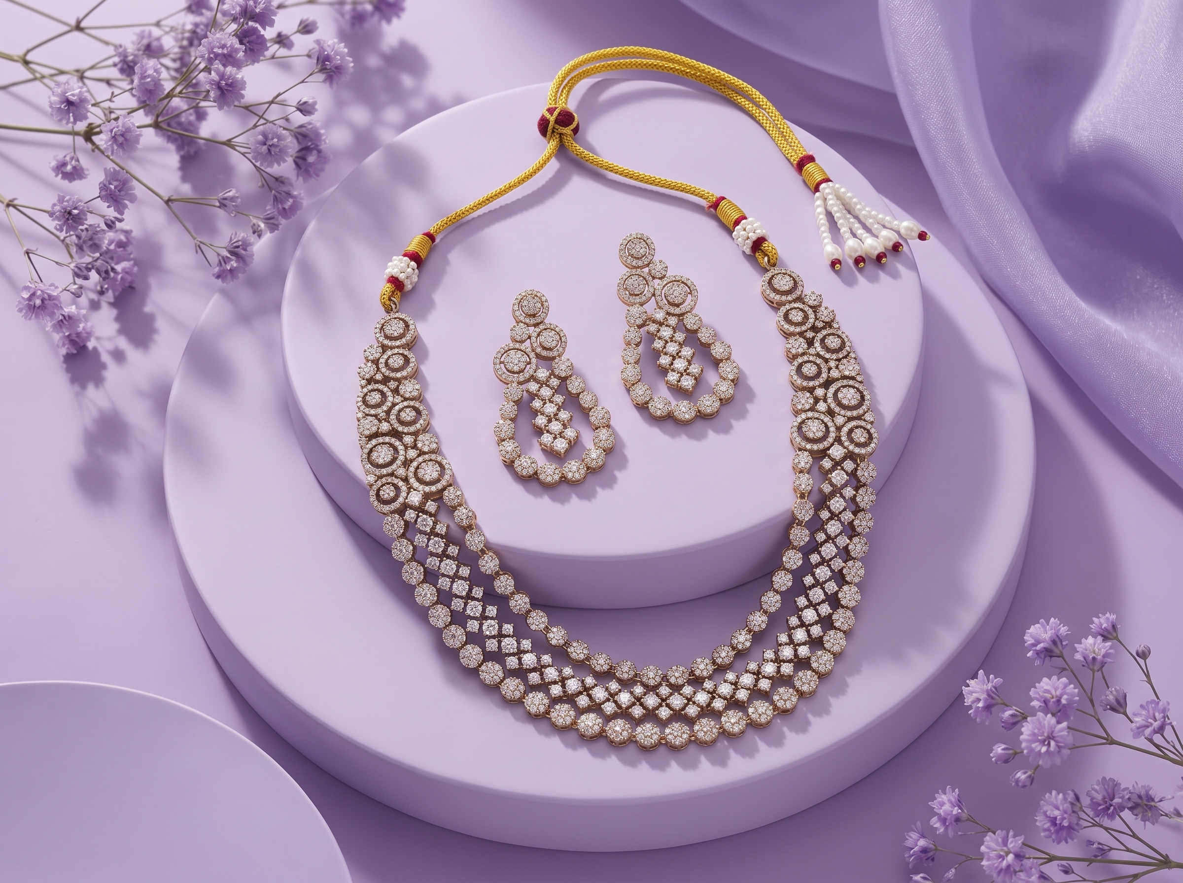 Elegant Multi-Layer AD Stone Necklace