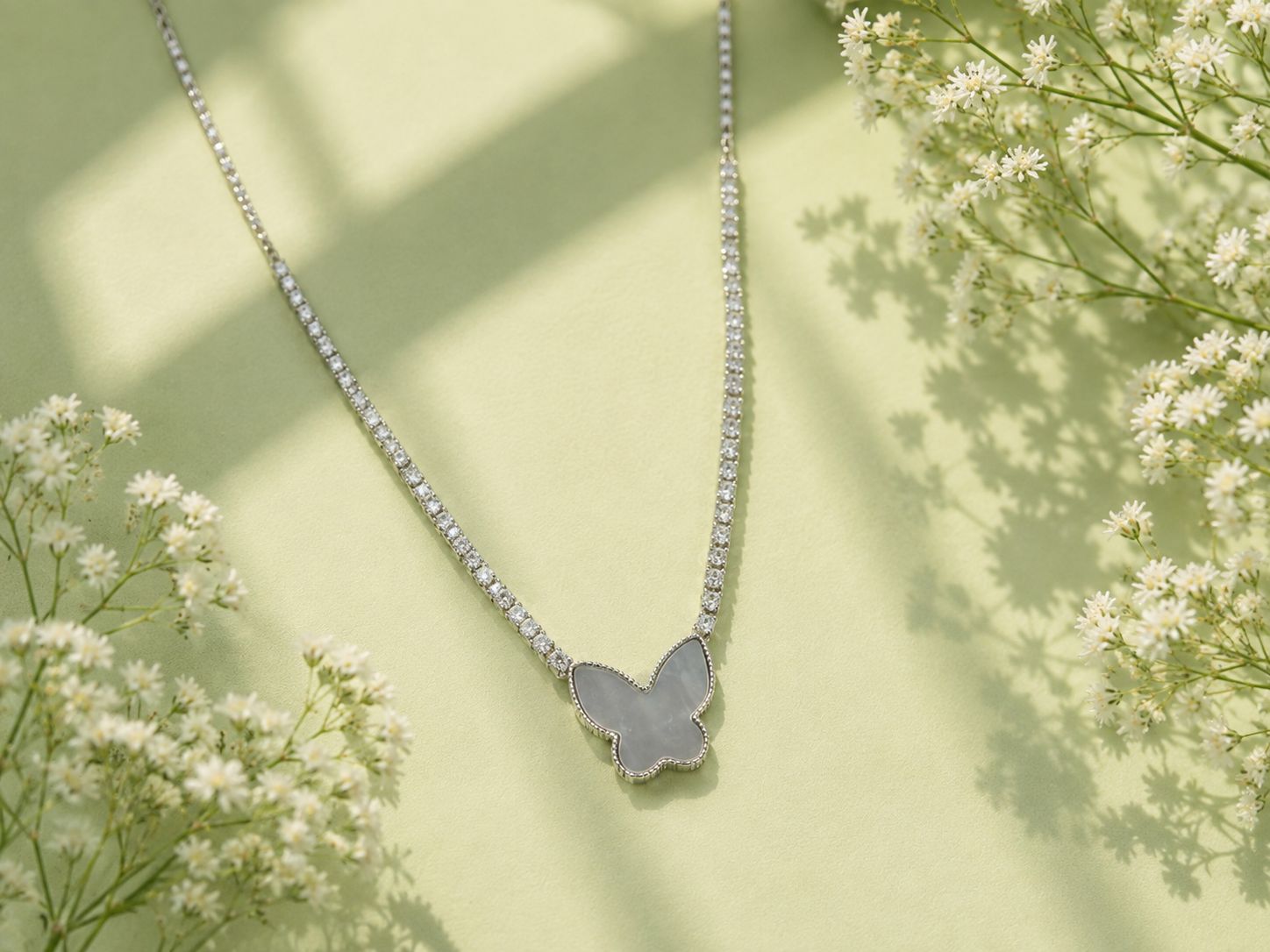 Silver Butterfly Pendant Chain