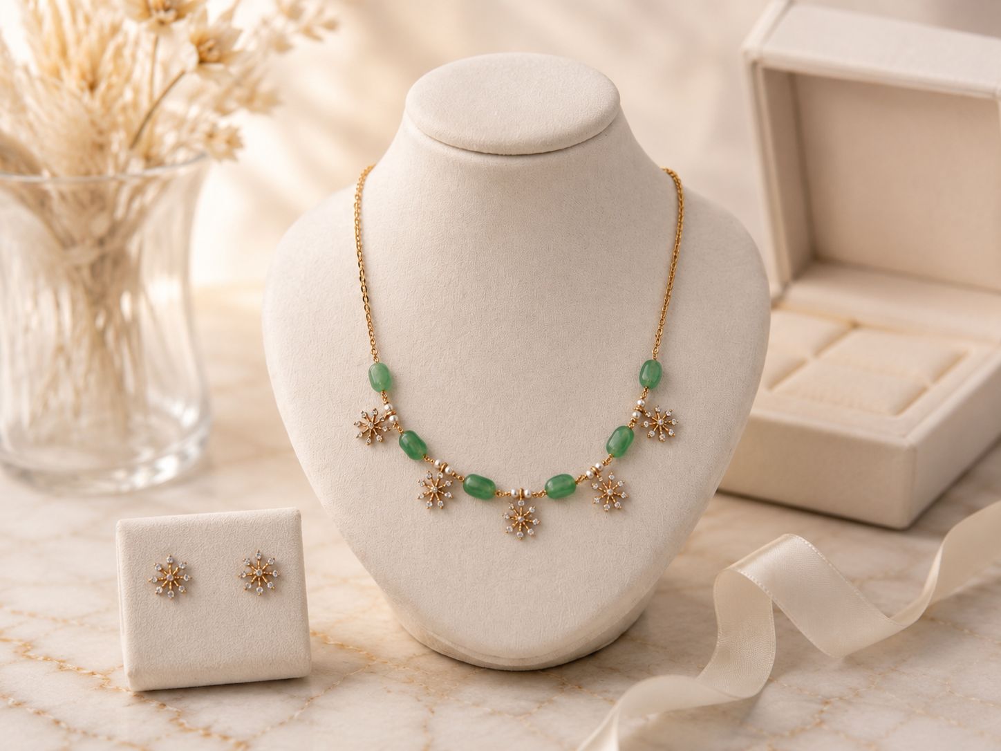 Emerald Green AD Stone Necklace